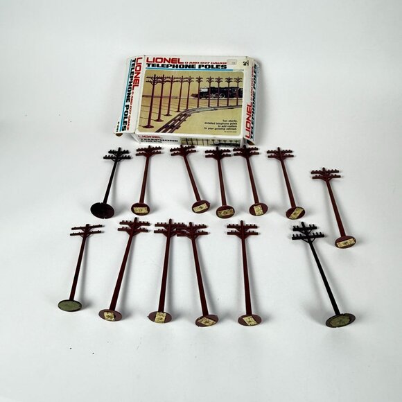 Vintage Lionel Model Railroad Telephone Poles Collection 13 Miniature Accessorie - Picture 1 of 8
